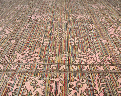 9x12 Zeigler Multicolor Afghan Hand Knotted Wool Area Rug